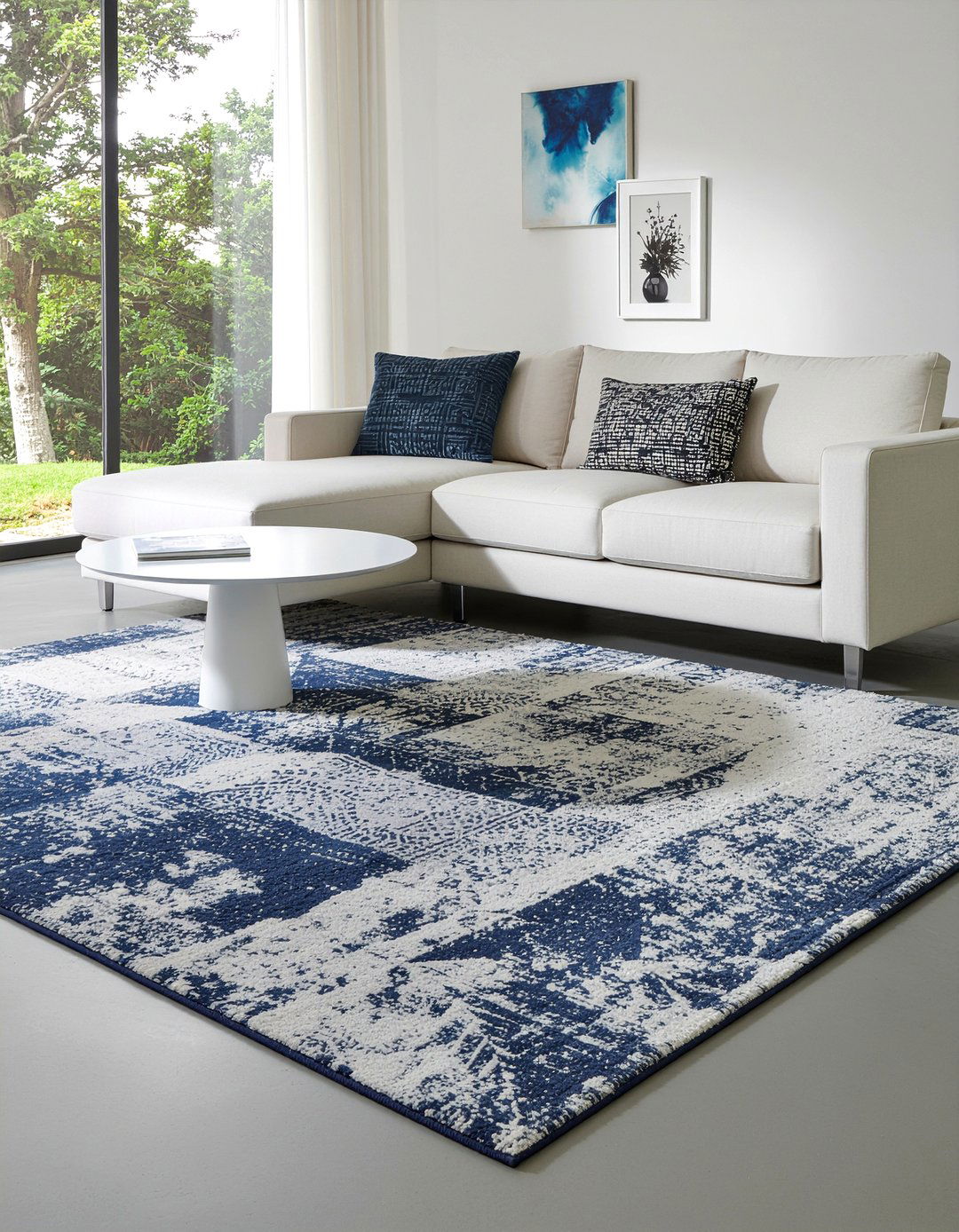 Abstract Area Rug - 30 living room contemporary furniture ideas