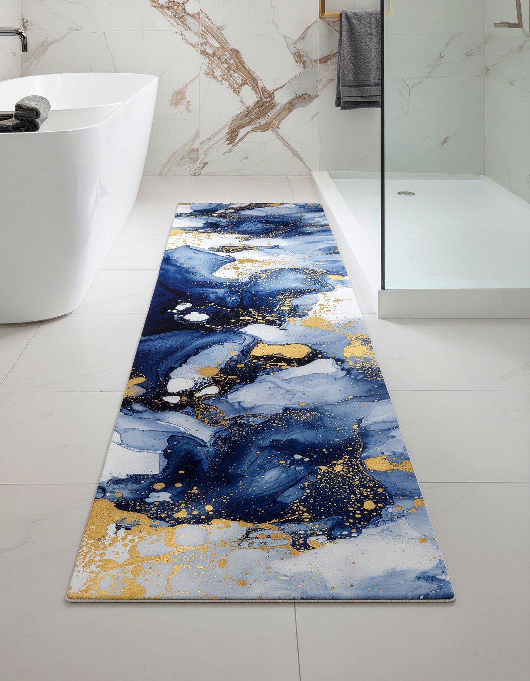 Abstract Art Bathroom Runner - 30 bathroom runner rug ideas
