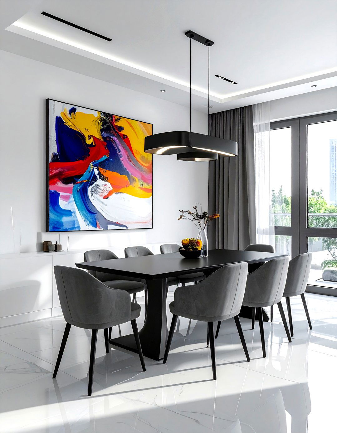 Abstract Art Dining Room - 30 fearless dining room ideas