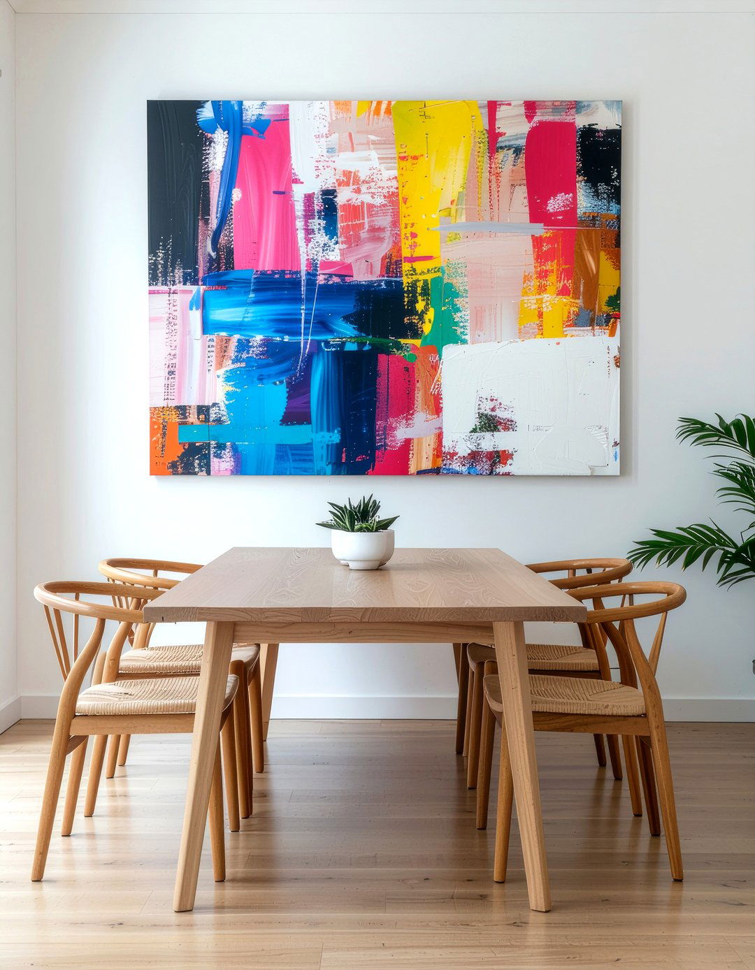 Abstract Art Focal Point - 30 daring dining room ideas