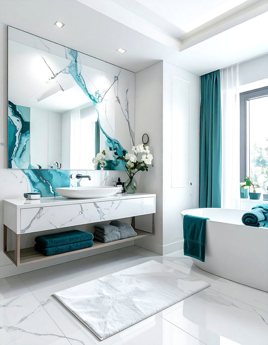 Abstract Bathroom Wallpaper - 30 accent wallpaper ideas