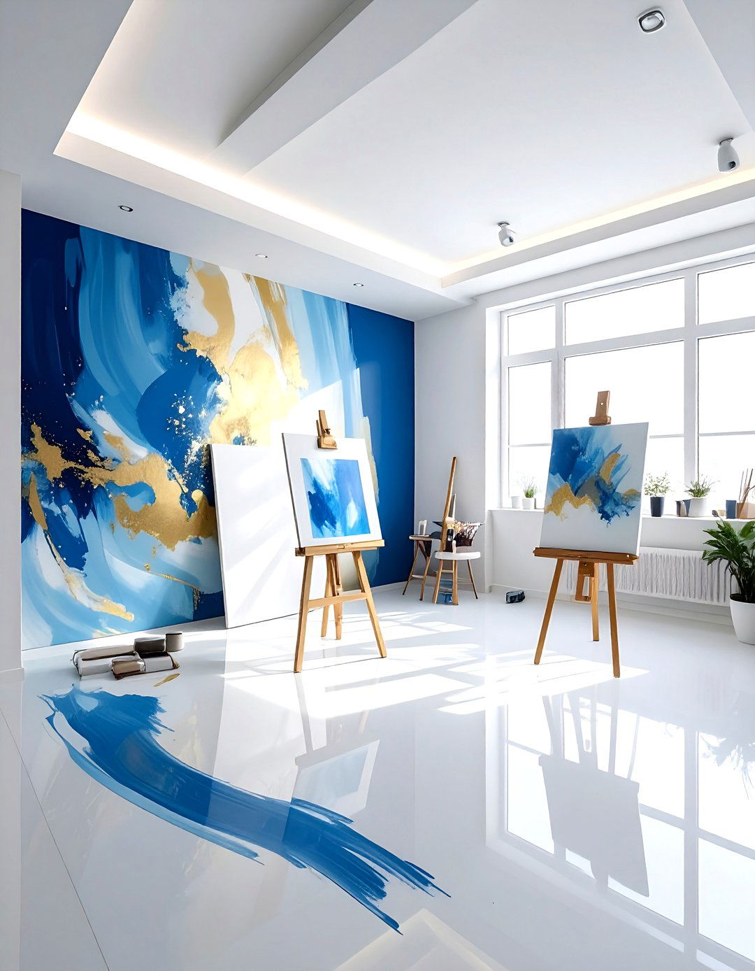 Abstract Brush Stroke Studio - 30 peel and stick wallpaper ideas