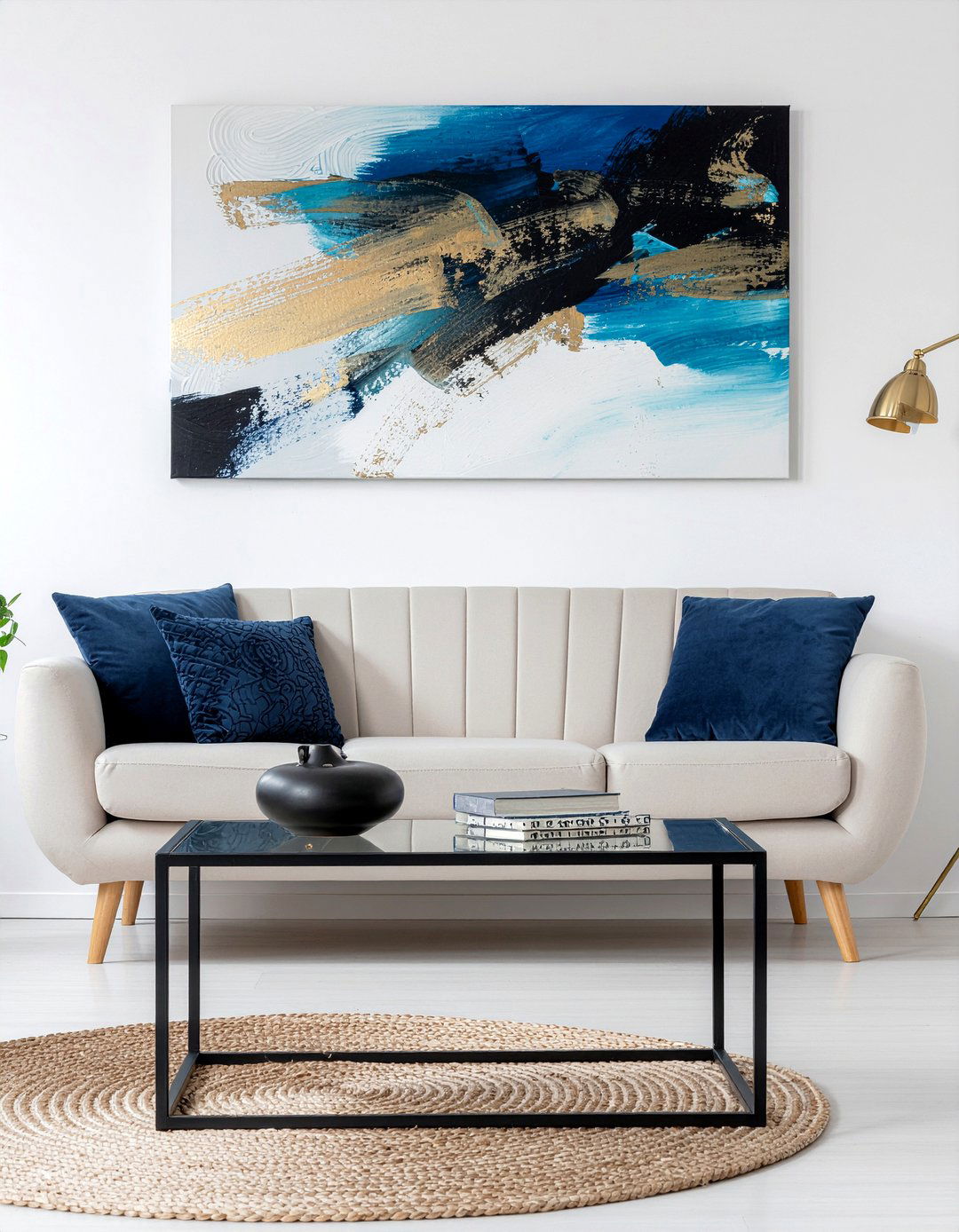 Abstract Canvas Art - 30 living room refresh ideas