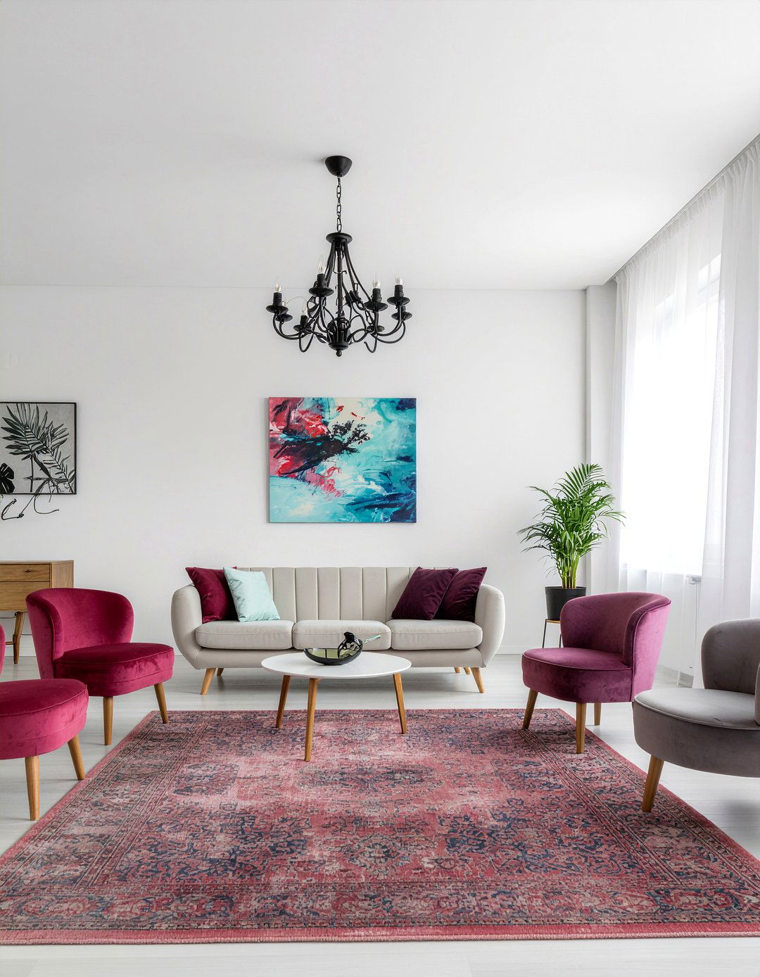 Abstract Chandelier For Contemporary Living Room - 30 living room chandelier sizing ideas