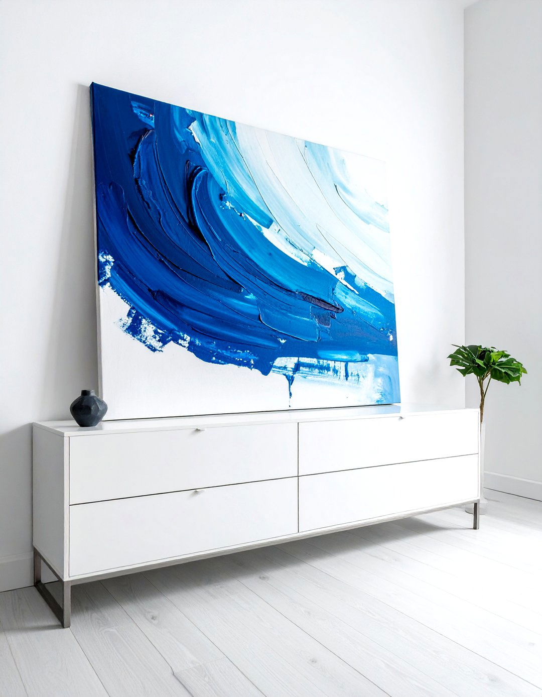 Abstract Painting Decor - 30 chest of drawers decor ideas