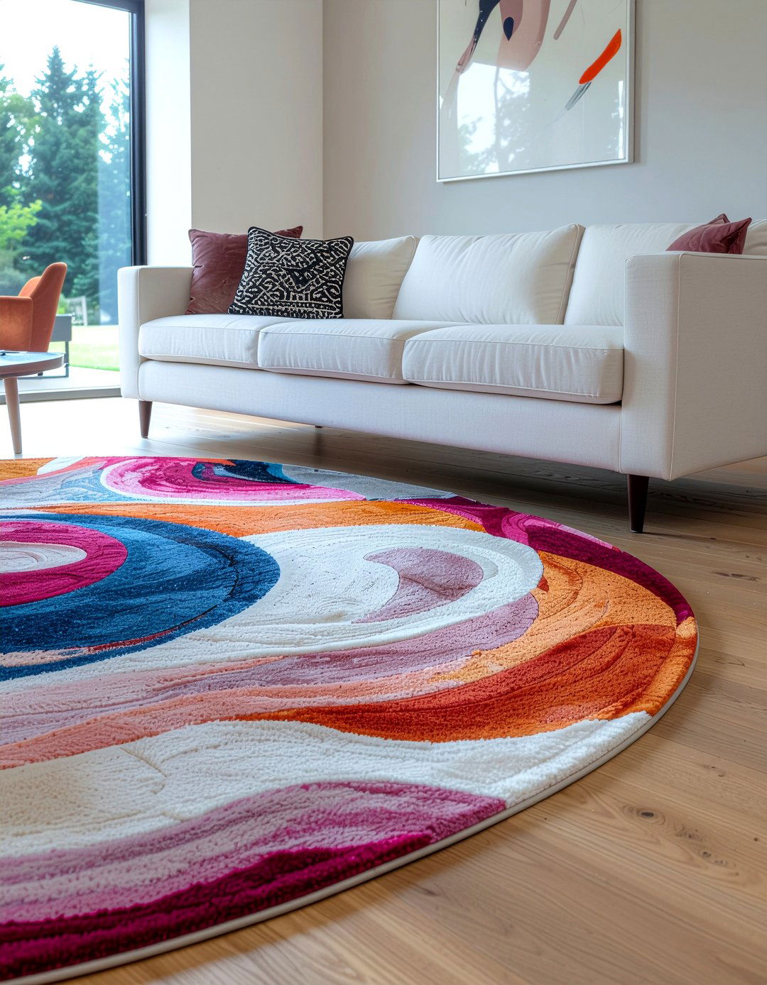 Abstract Pattern Rug - 30 living room eclectic furniture ideas