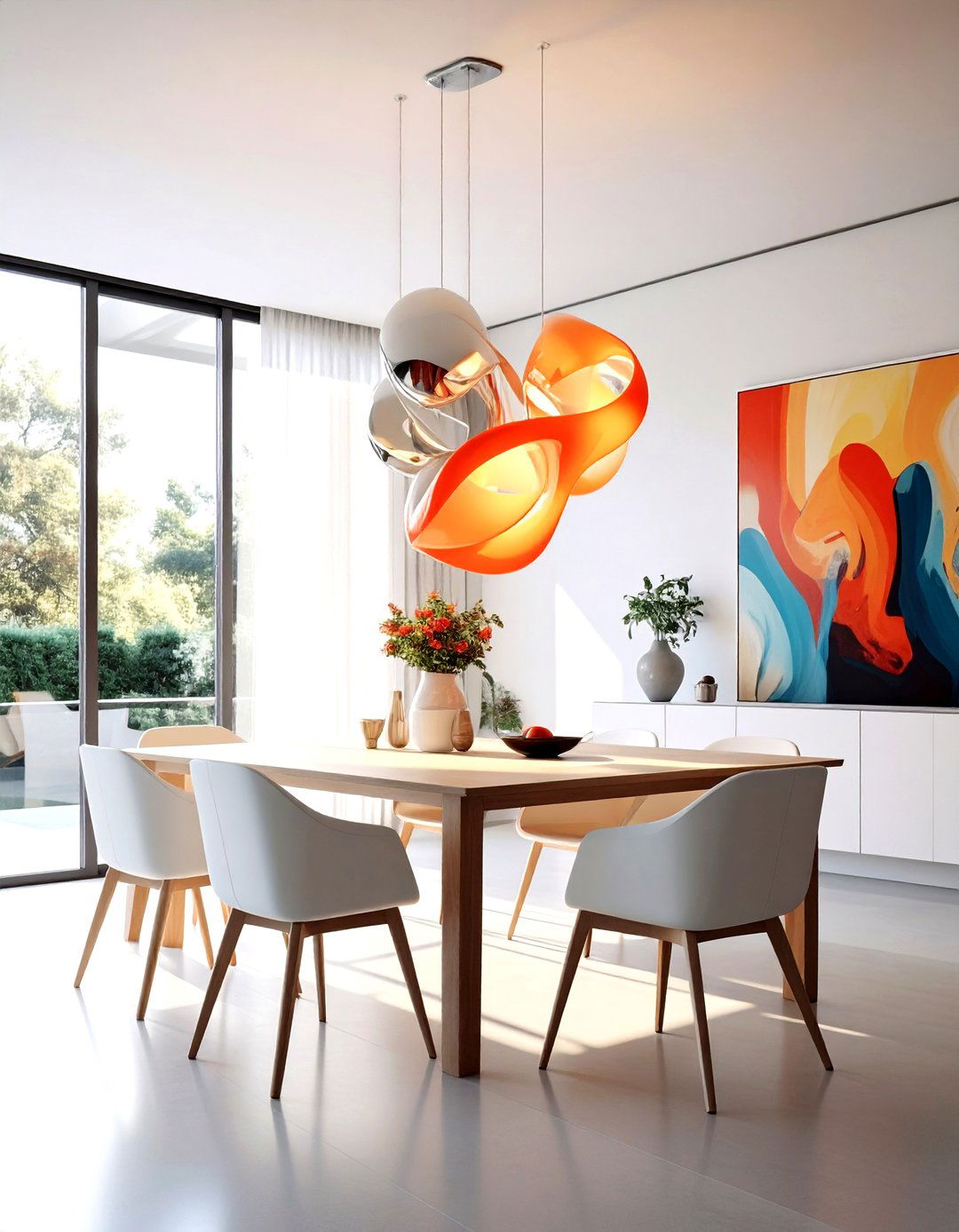 Abstract Sculptural Light - 30 low hanging pendant dining room ideas