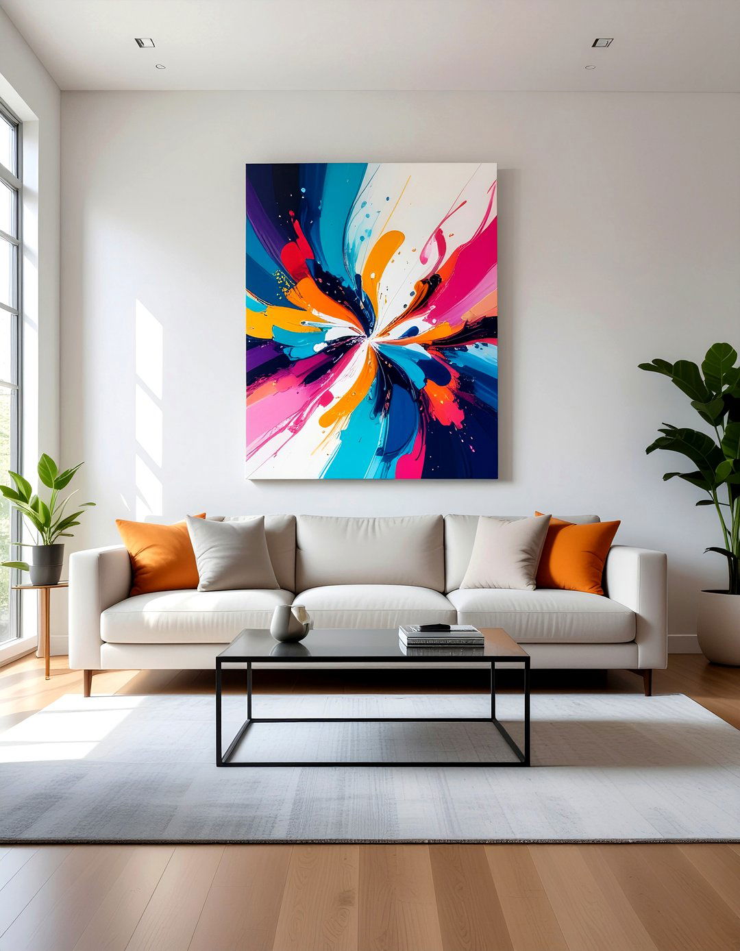 Abstract Wall Art - 30 one day living room ideas