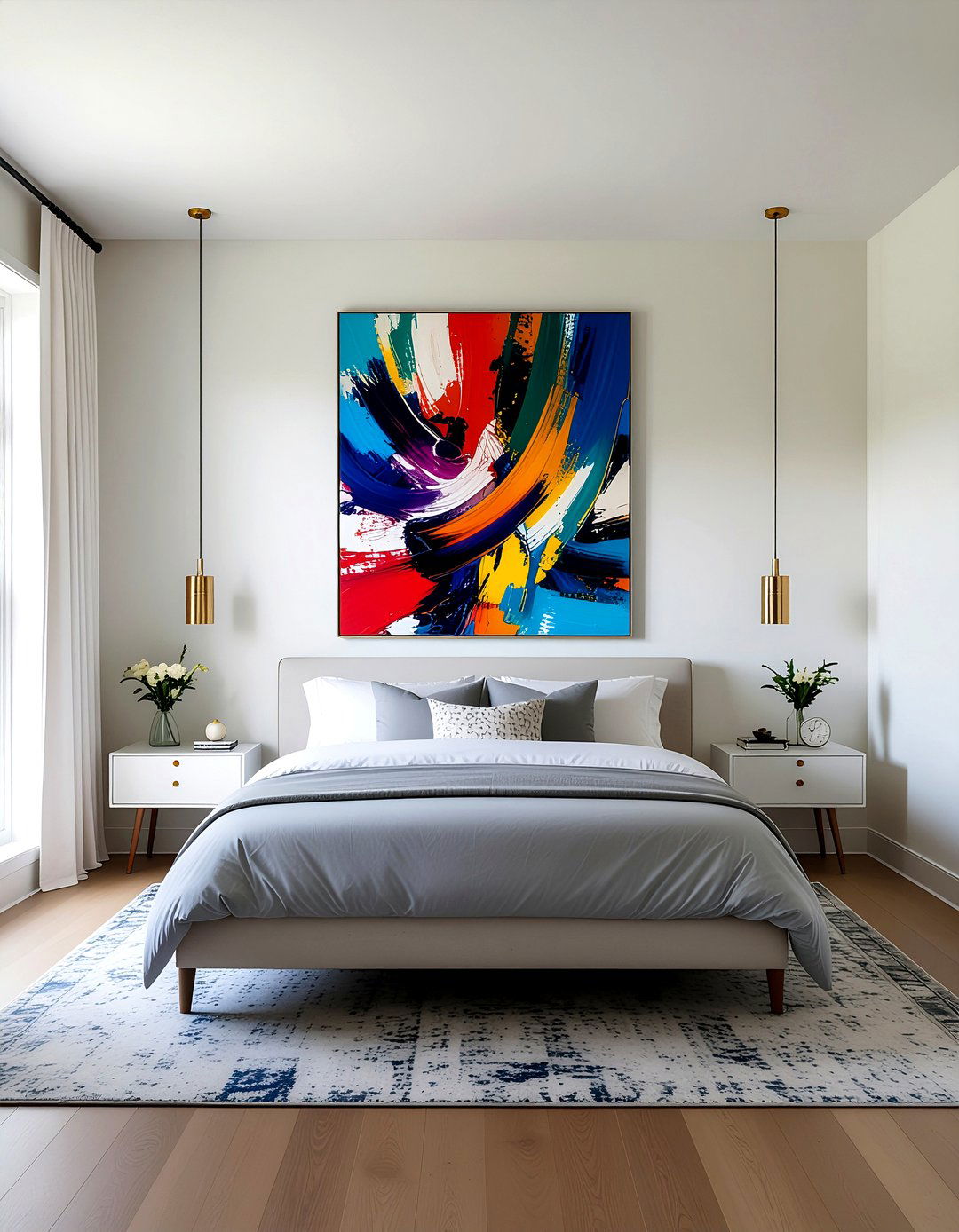 Abstract Wall Art - 30 weekend bedroom ideas