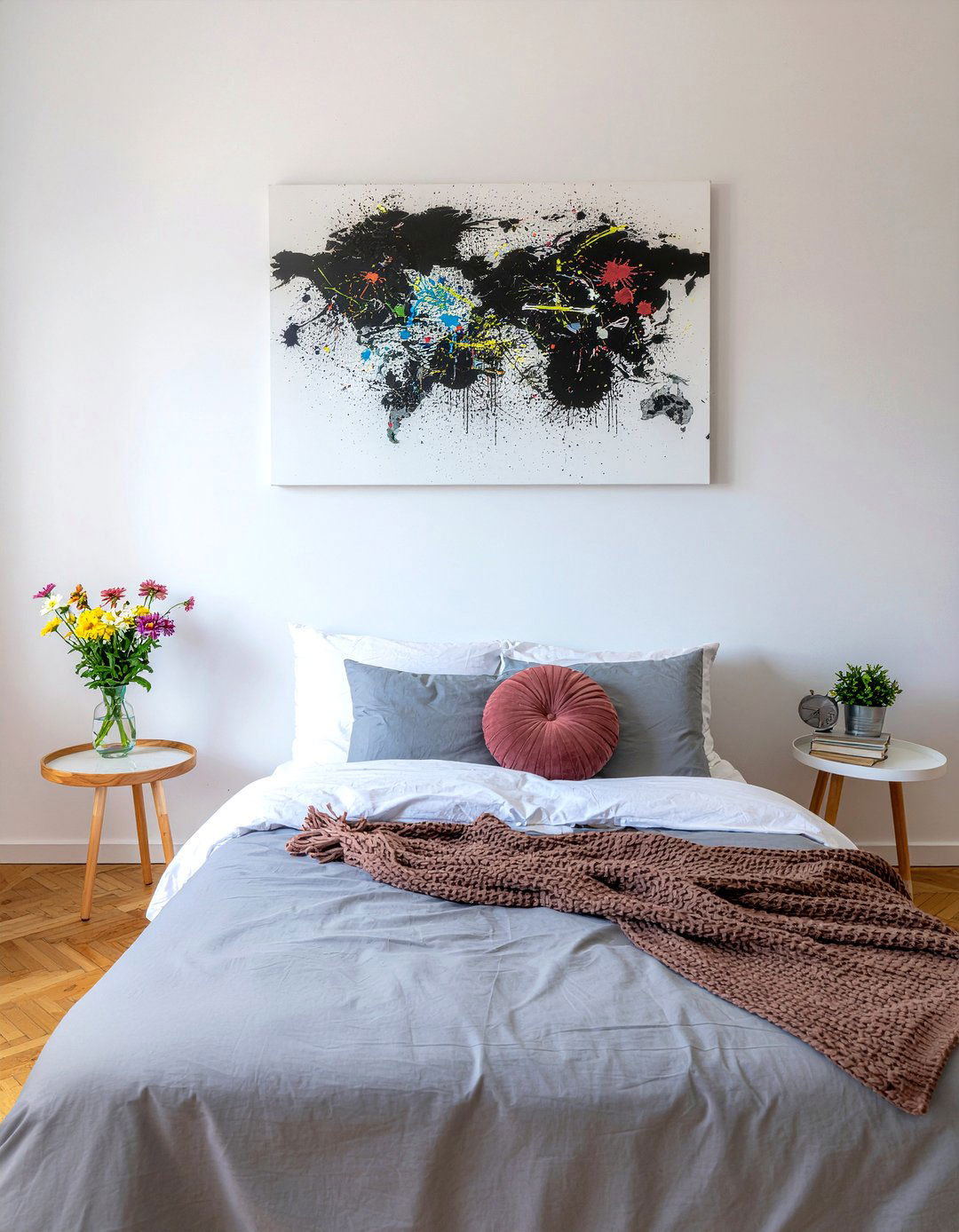 Abstract World Map Canvas Print - 30 world map bedroom ideas