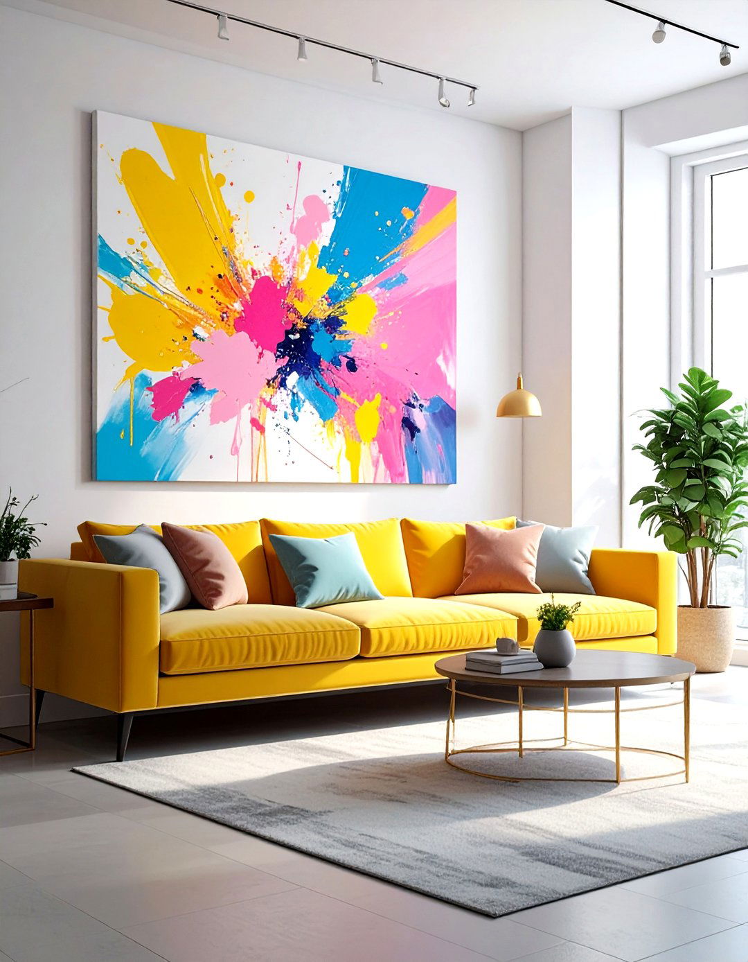 Abstract art canvas - 30 bright decor ideas