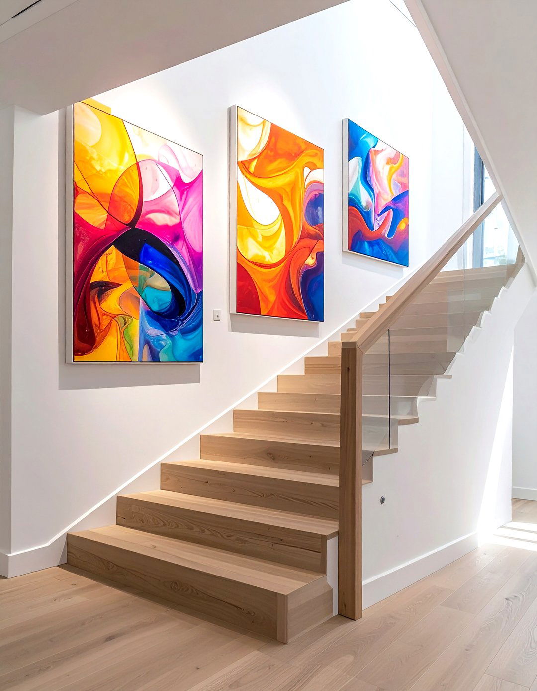 Abstract art on stairs - 30 stairway decor ideas