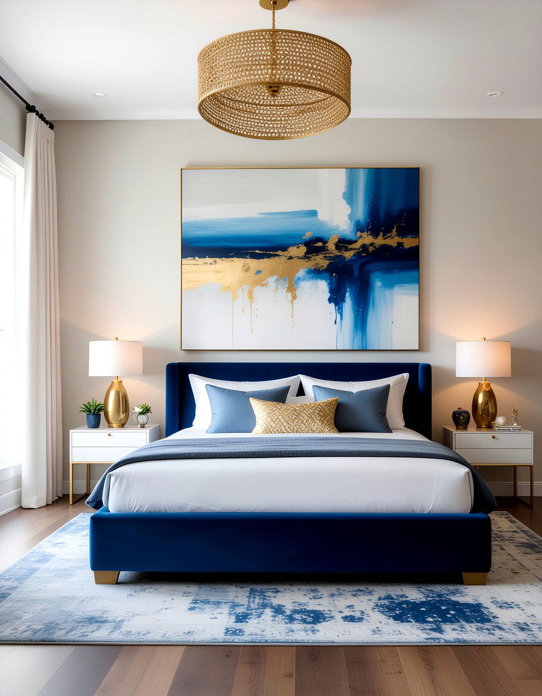 Abstract canvas art - 30 DIY bedroom decor ideas
