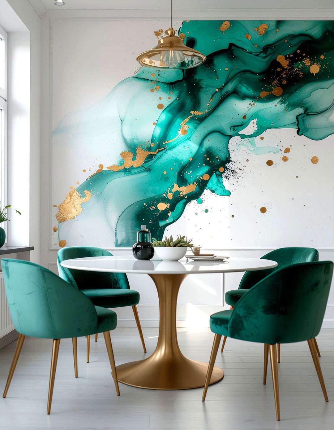 Abstract dining room wallpaper - 30 dining room wallpaper accent ideas