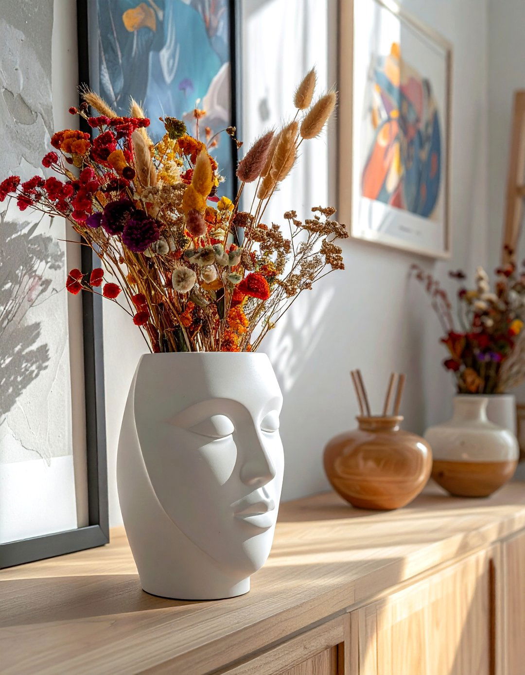 Abstract face vase - 30 modern vase ideas