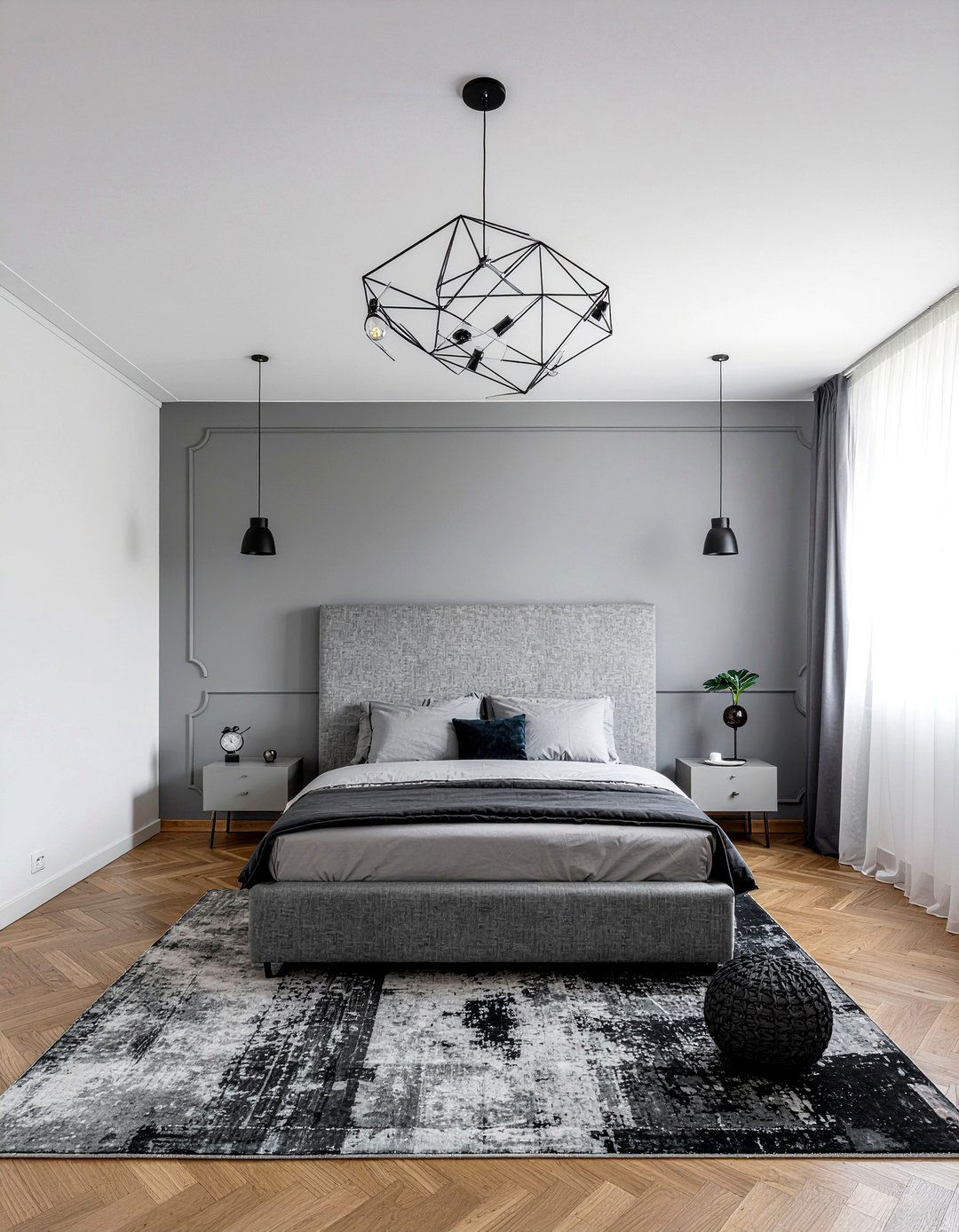 Abstract geometric chandelier - 30 bedroom chandeliers