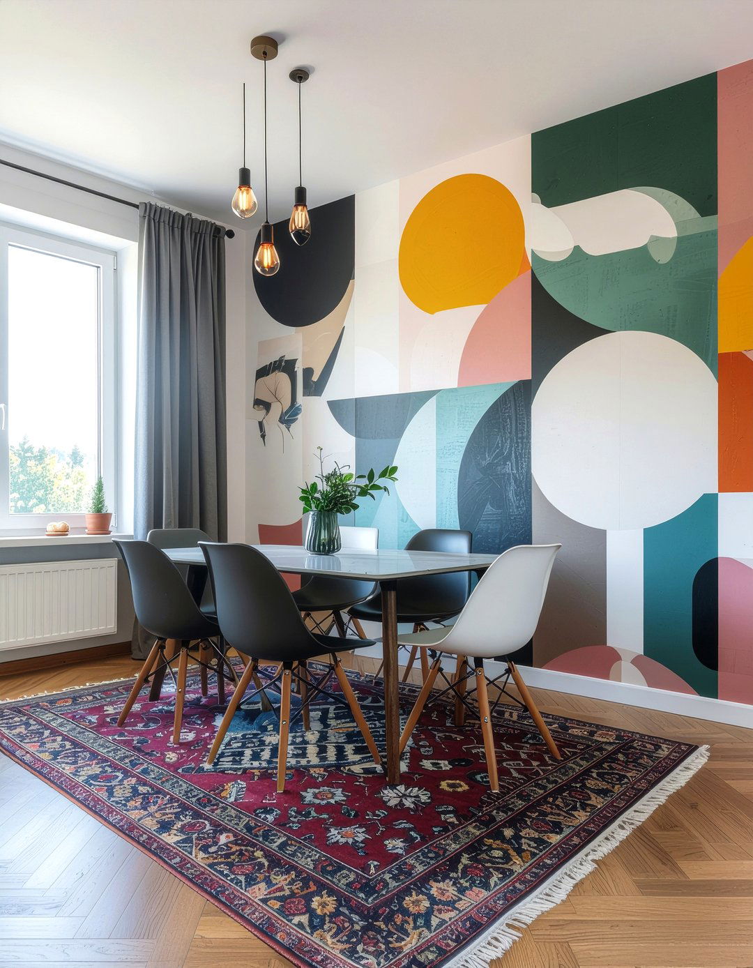 30 Modern Geometric Wallpaper Dining Room Ideas for Your Home