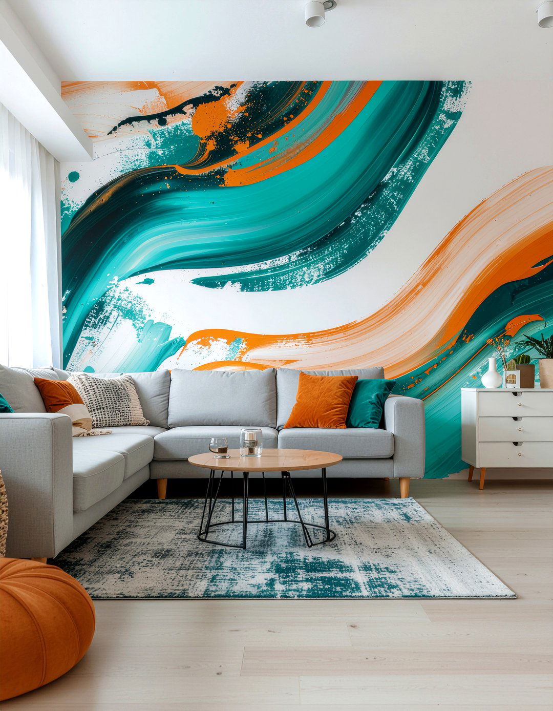 Abstract mural wallpaper - 30 living room bold wallpapers