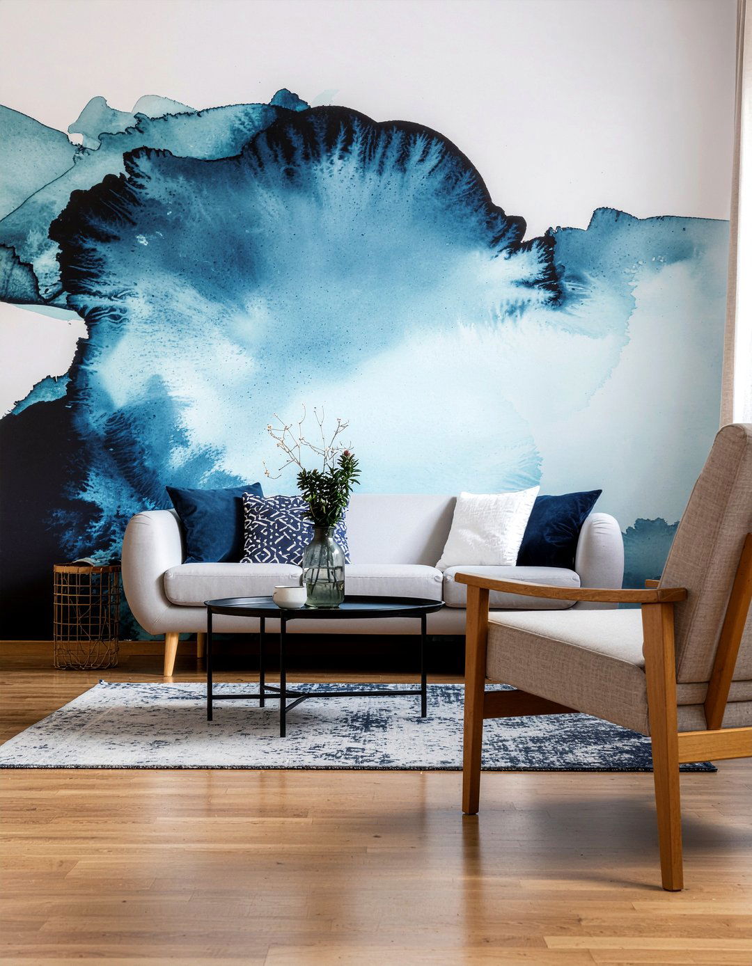 Abstract mural wallpaper - 30 living room modern wallpapers