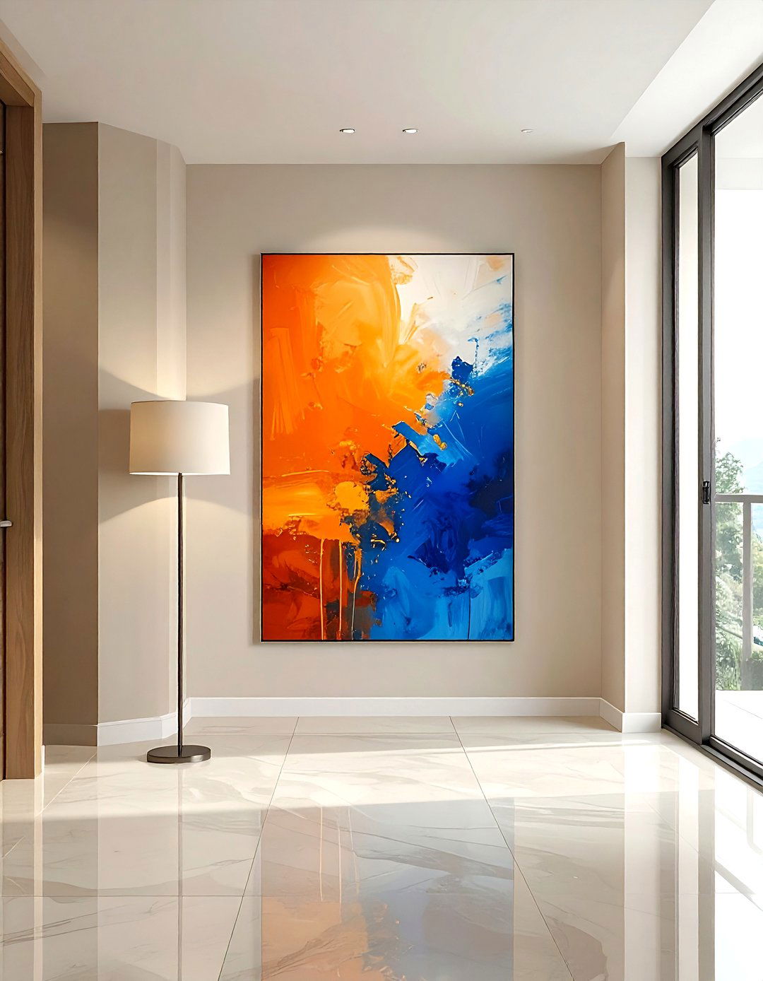Abstract painting - 30 hallway wall decor ideas