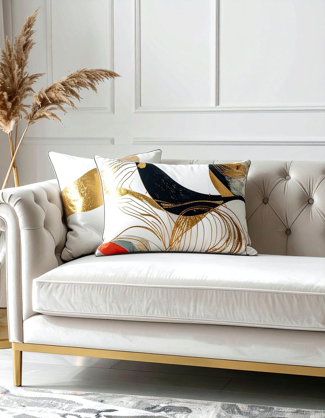 Abstract print lumbar pillow for art deco - 30 lumbar pillow ideas