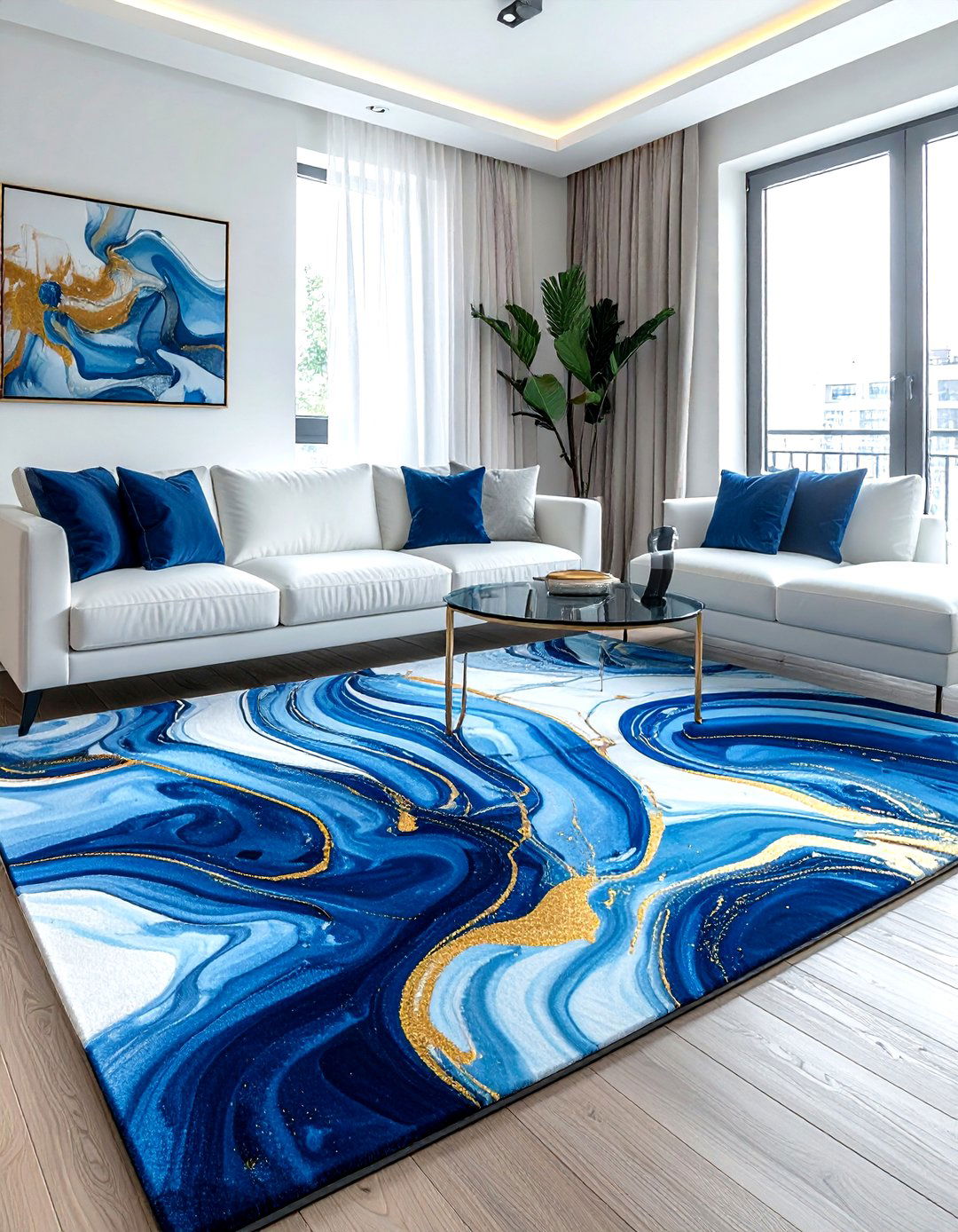 Abstract rug living room - 30 living room rug ideas