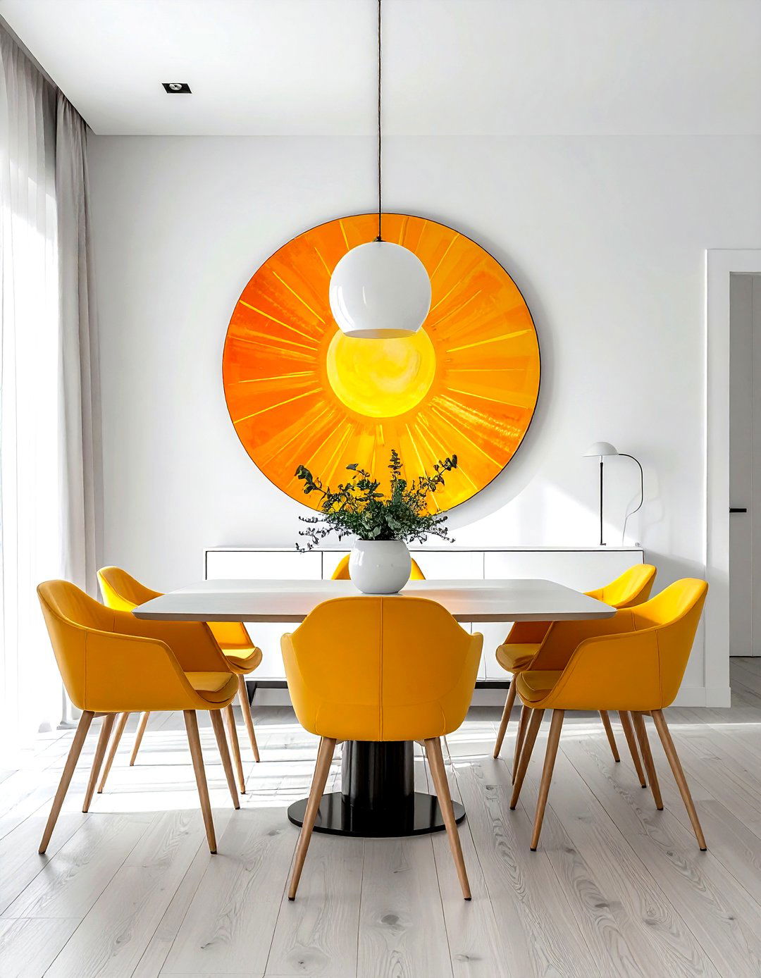 Abstract sun wall art - 30 sunrise dining room ideas