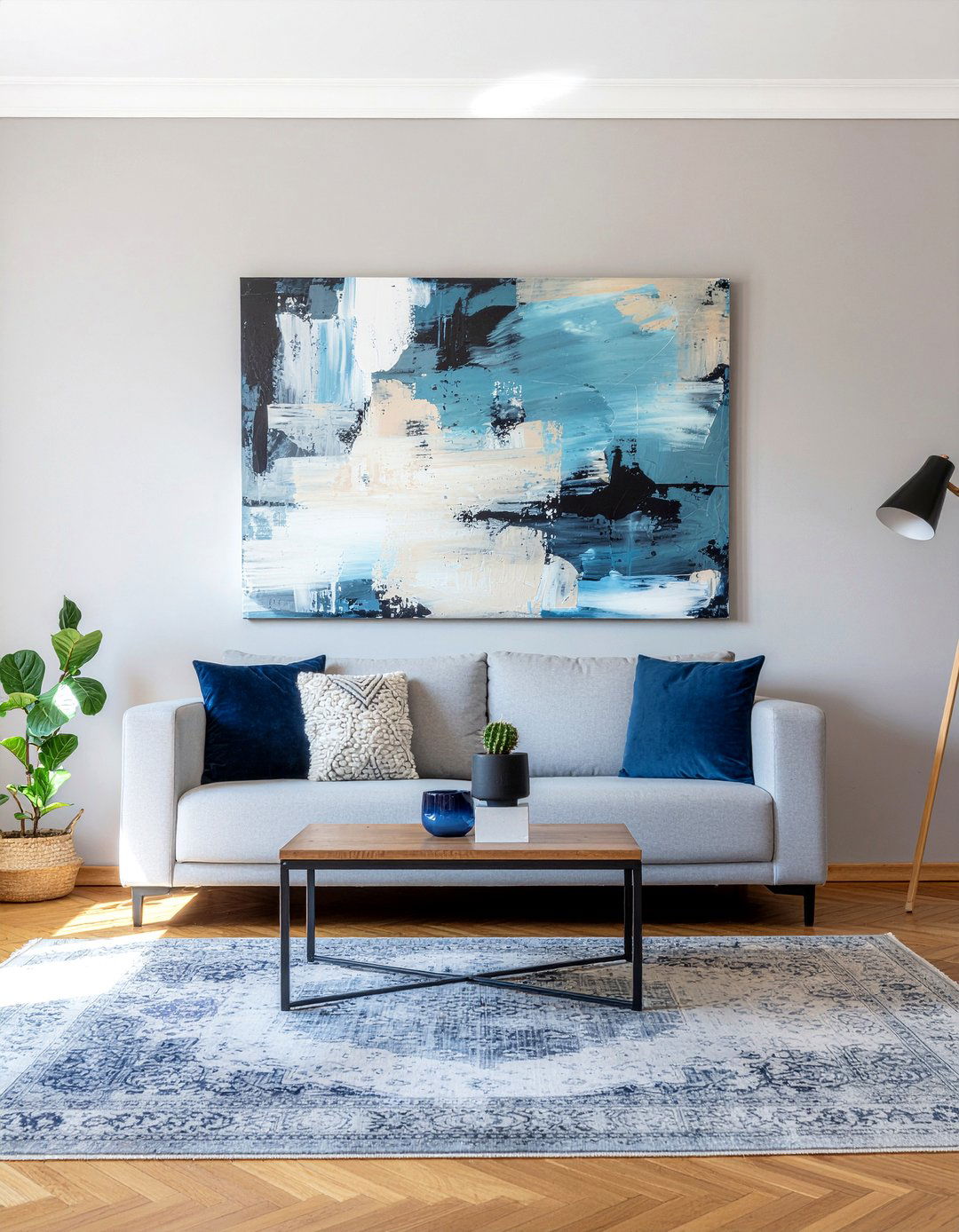 Abstract wall art - 30 warm gray living room ideas