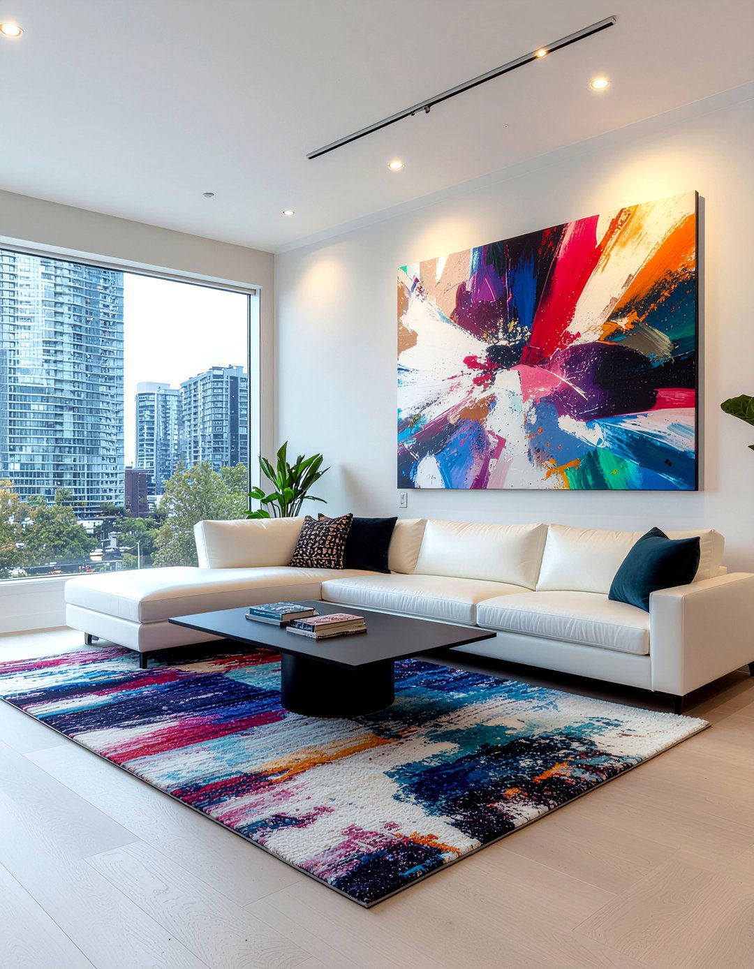 Abstract wall art - 30 hotel living room ideas