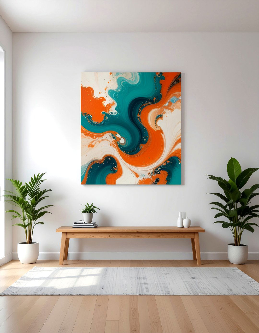 Abstract wall painting - 30 living room wall decor ideas