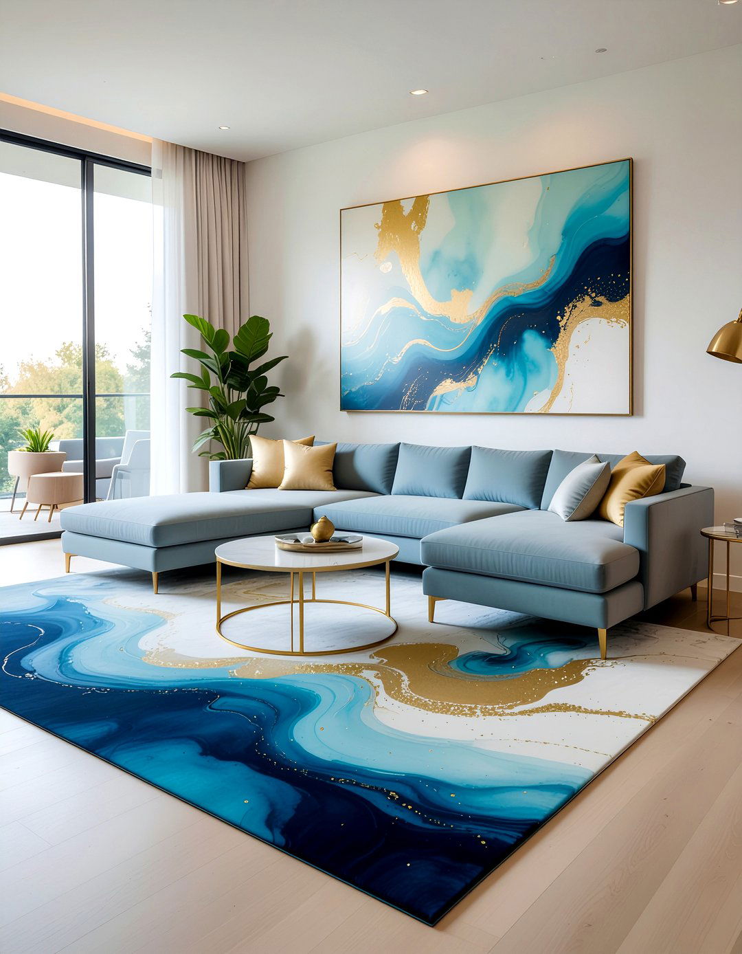 Abstract watercolor rug living room - 30 living room area rugs