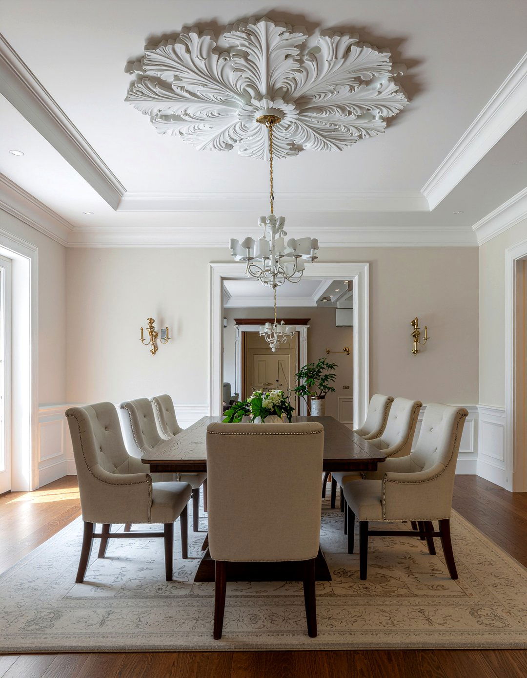 Acanthus Leaf Ceiling Medallion - 30 dining room ceiling medallion ideas
