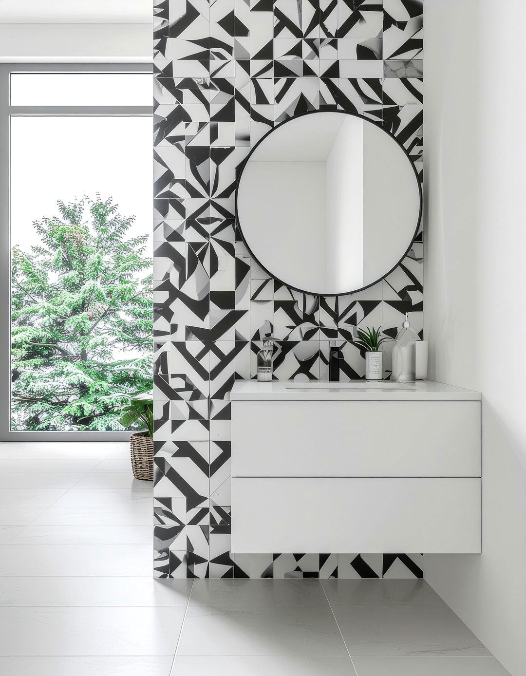 Accent Tile Wall - 30 bathroom feature ideas