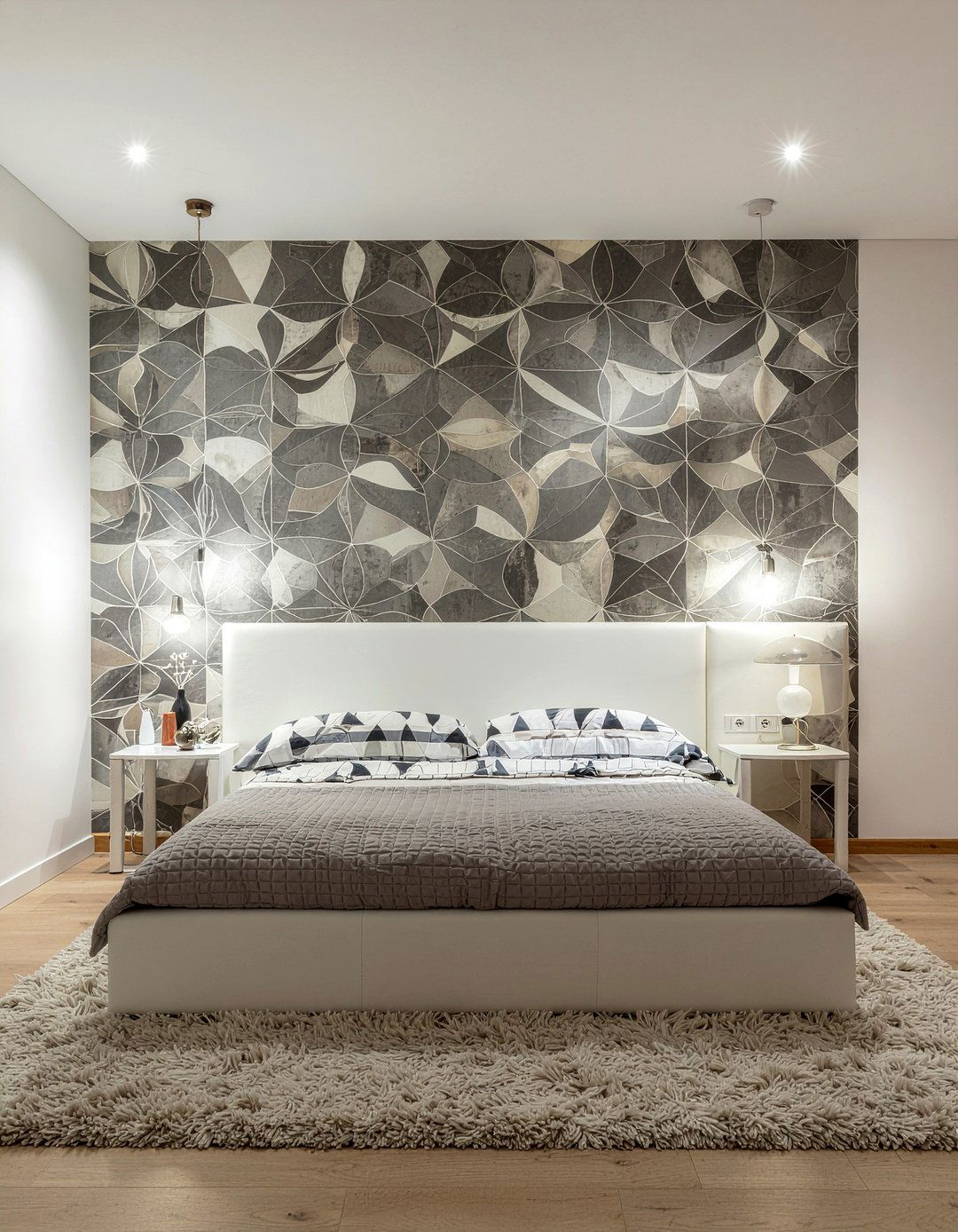 30 Bold Bedroom Geometric Wallpapers for a Modern Touch
