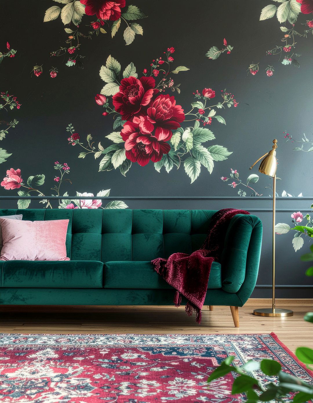 Accent wall wallpaper - 30 living room wall decor ideas