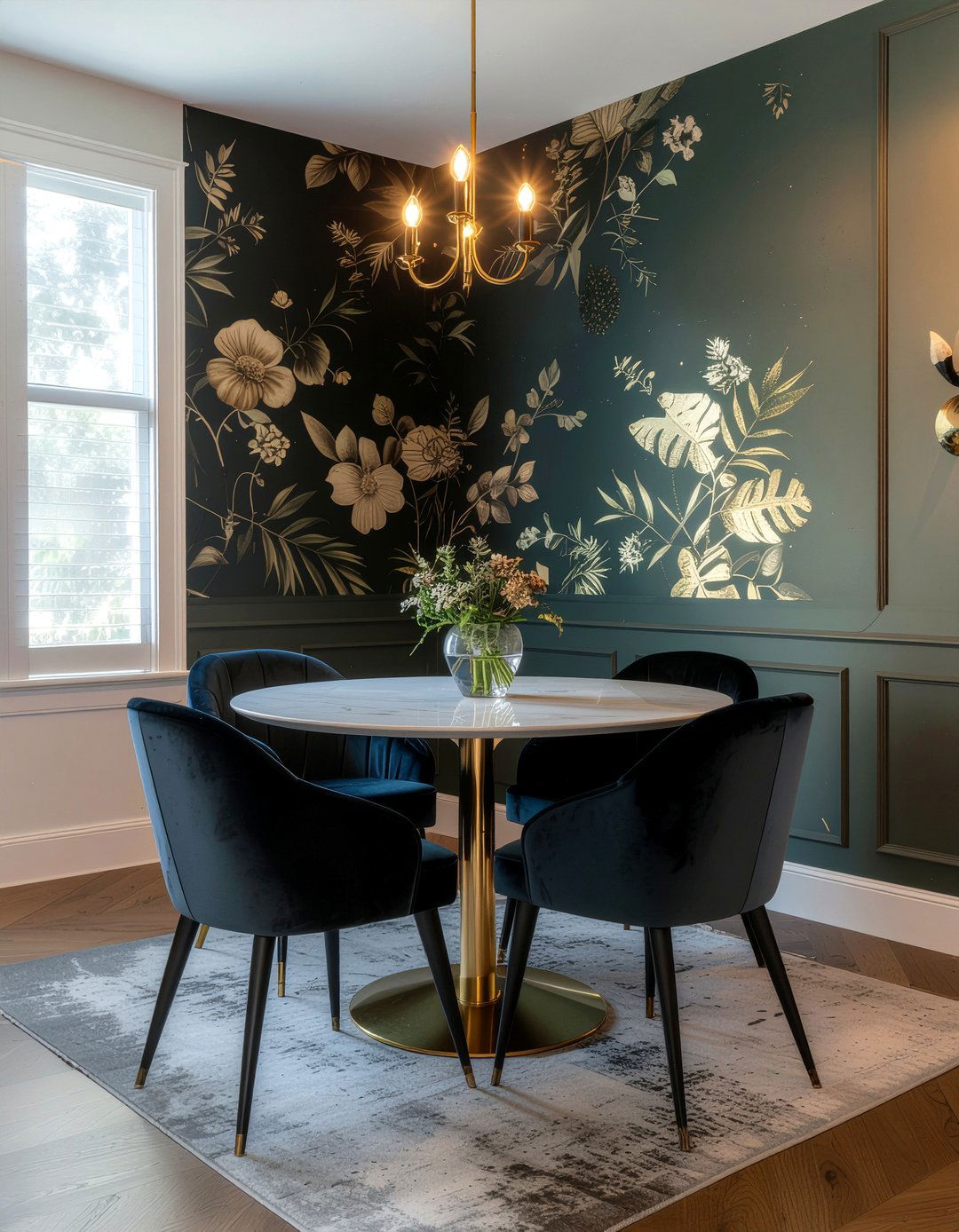 Accent wall wallpaper - 30 dining room improvement ideas