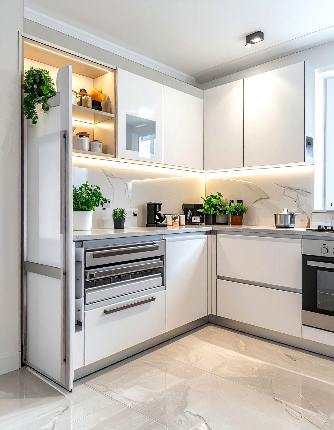 Accordion Door Kitchen Corner - 30 corner cabinet kitchen ideas