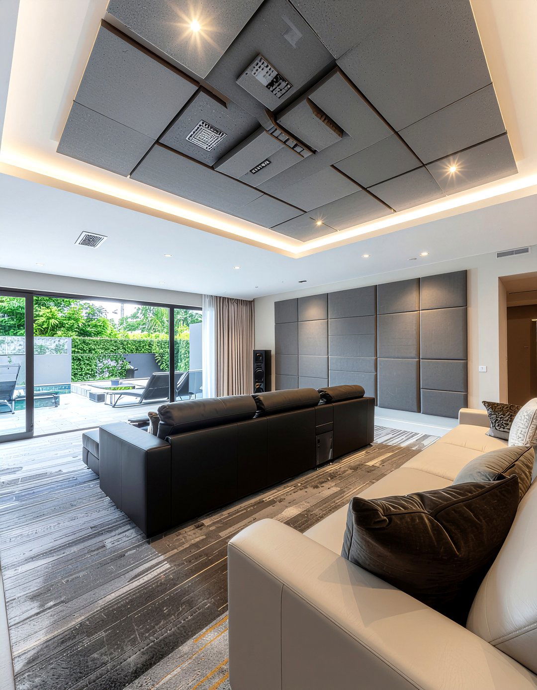 Acoustic ceiling tiles - 30 living room suspended ceiling ideas