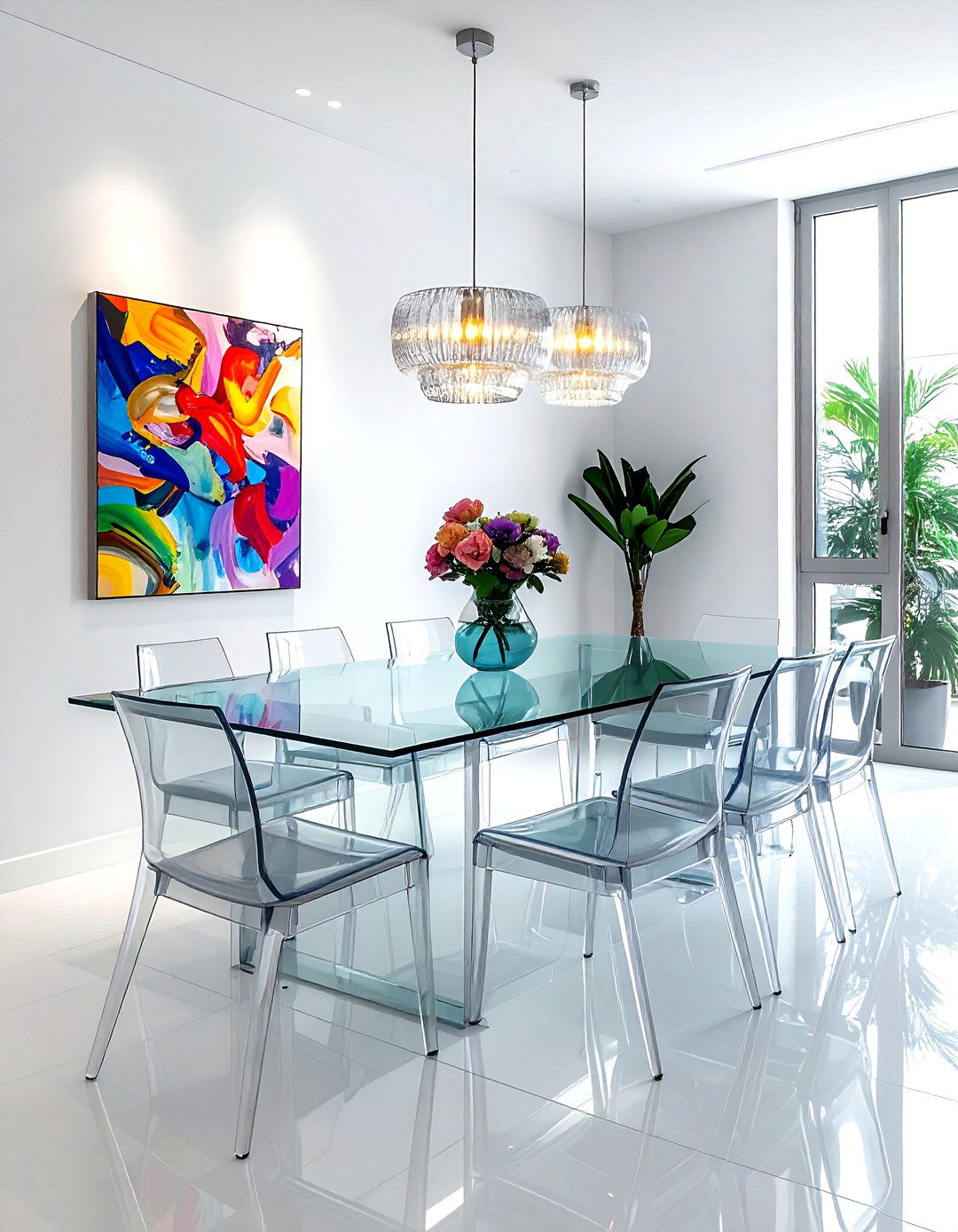 Acrylic And Glass Dining Set - 30 glass dining room ideas