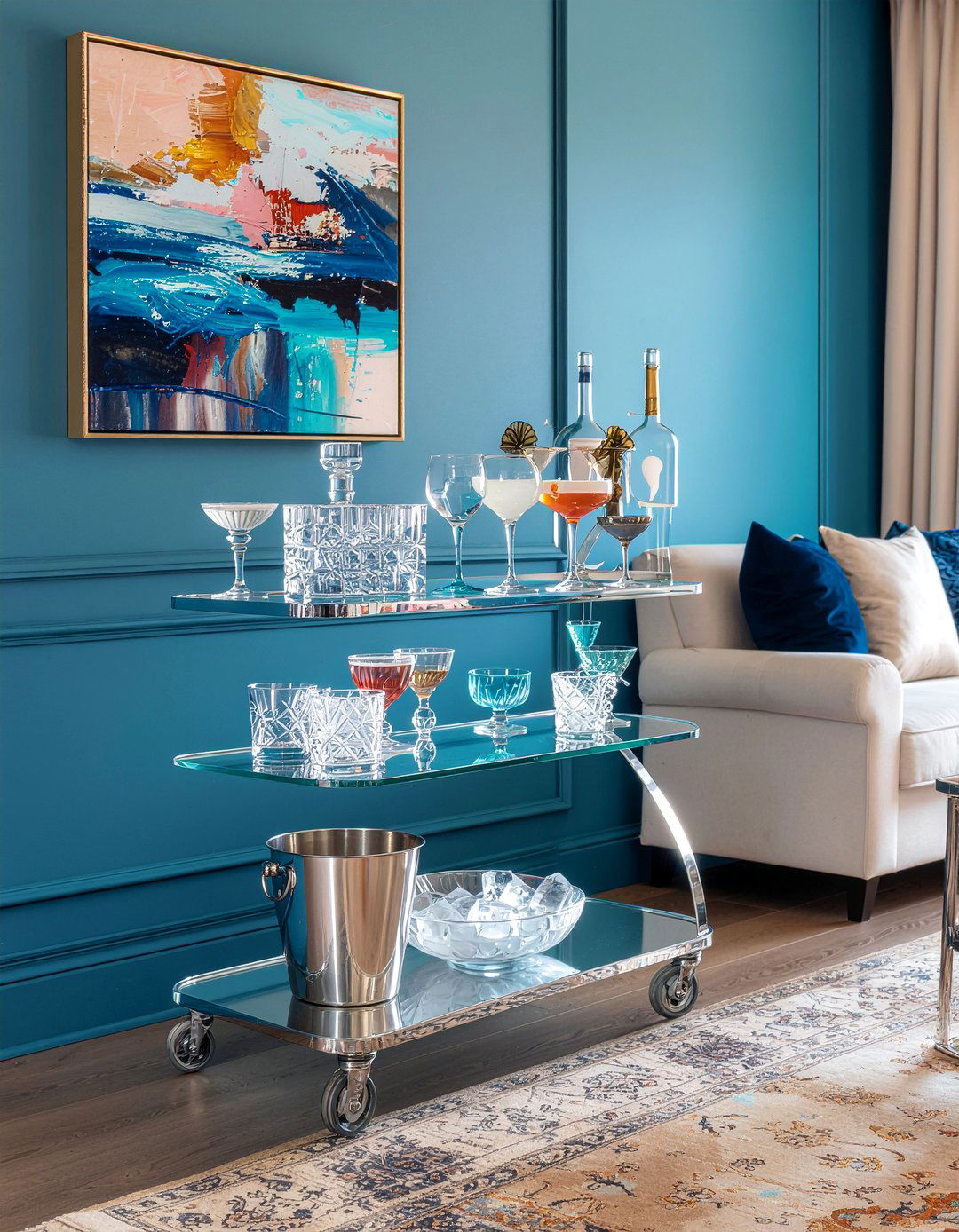 Acrylic Bar Cart - 30 living room acrylic furniture ideas