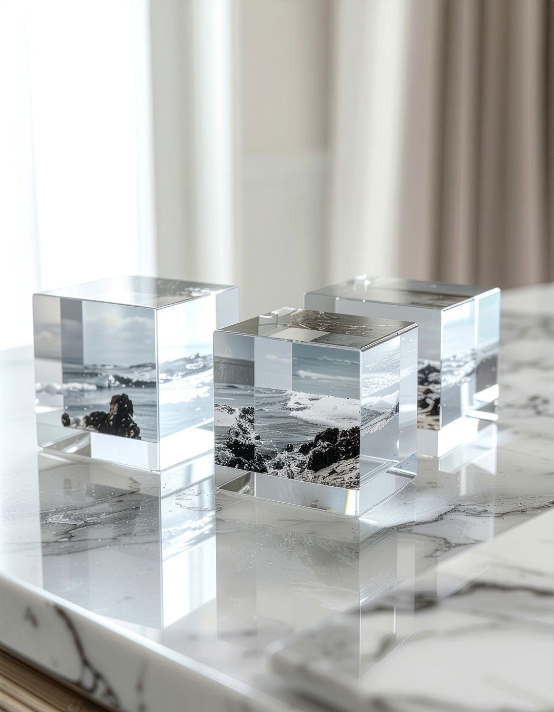 Acrylic Block Display - 30 family photo decor ideas