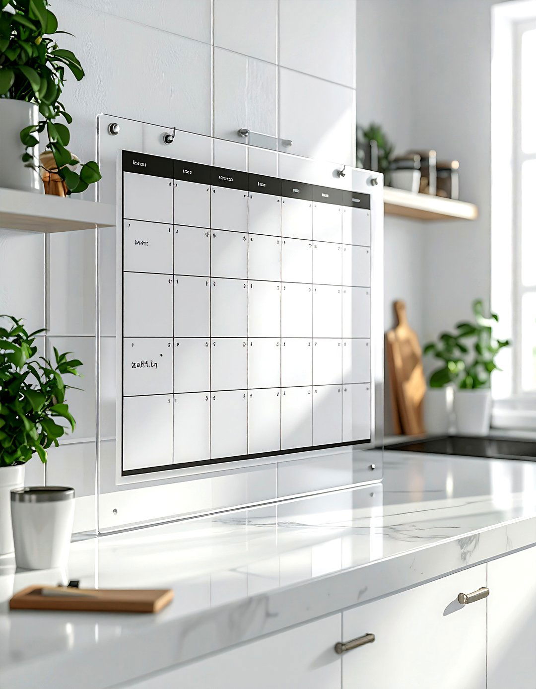 Acrylic Calendar Board - 30 kitchen bulletin board ideas