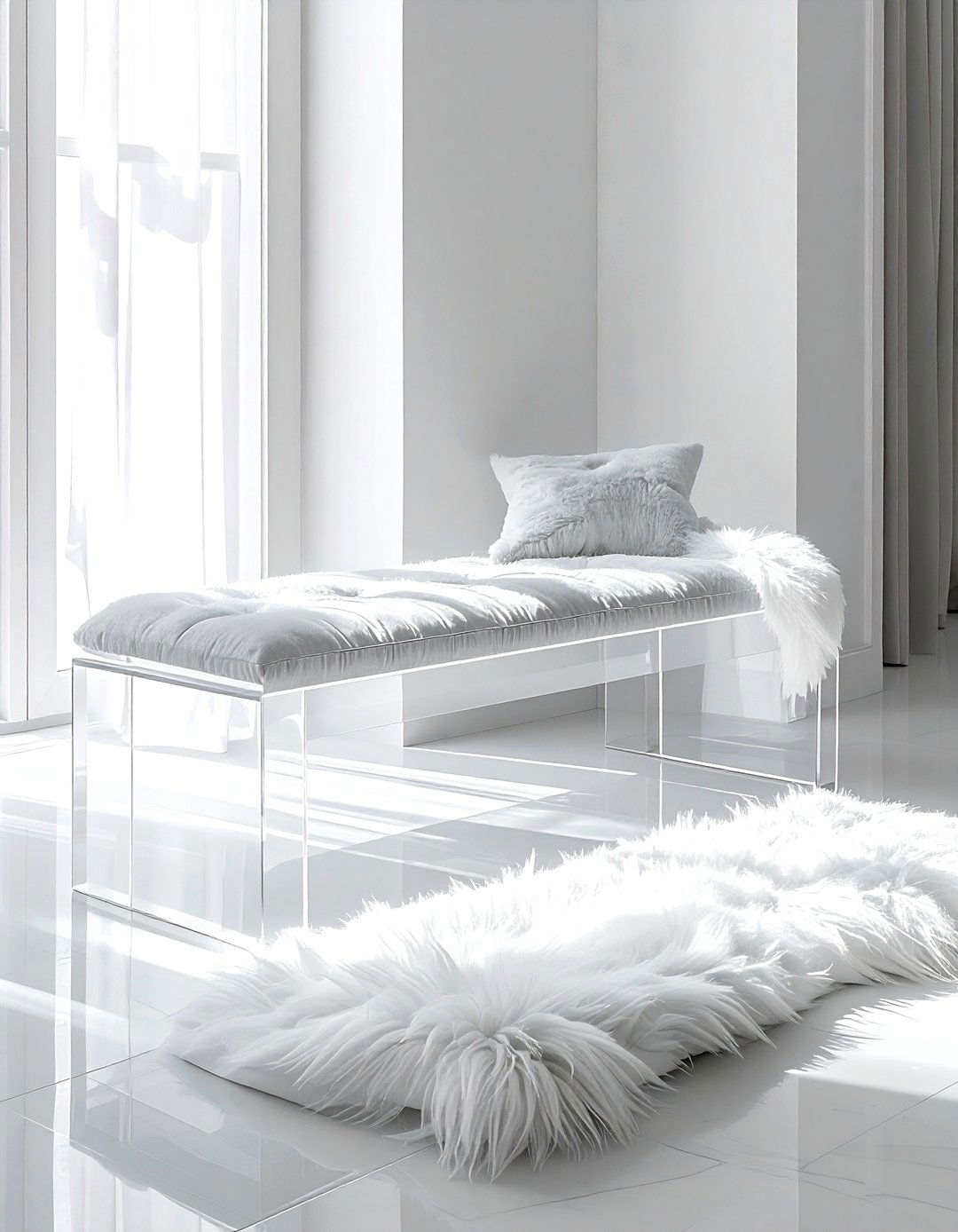 Acrylic Clear Bench - 30 living room bench seating