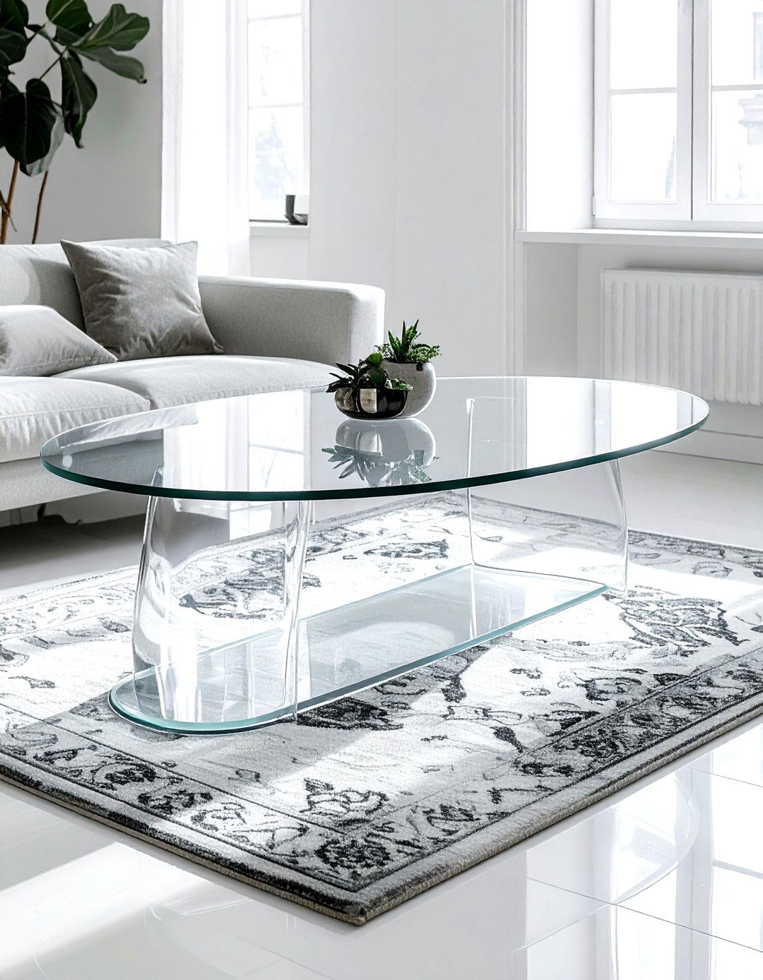 Acrylic Clear Oval Coffee Table - 30 living room oval coffee tables