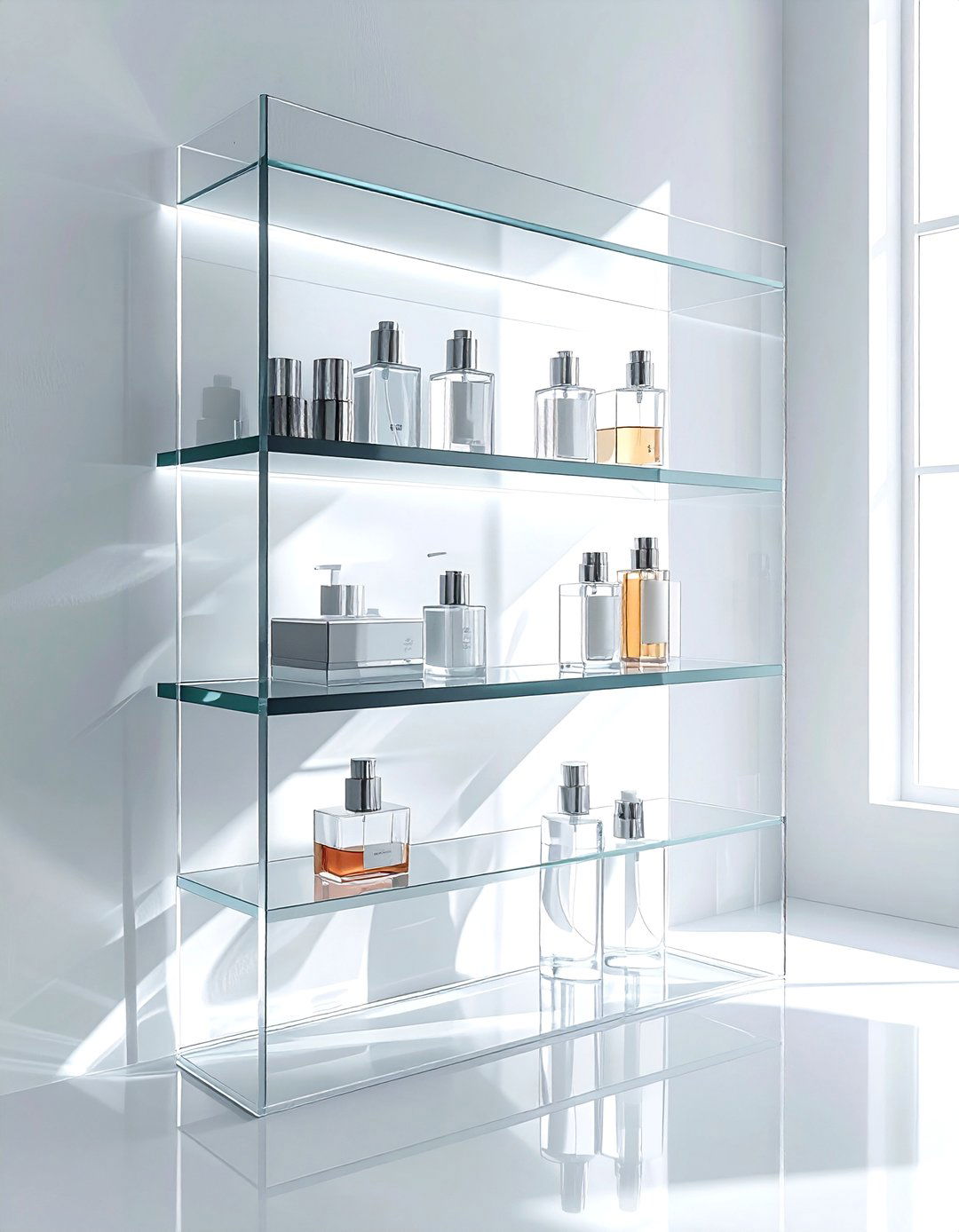 Acrylic Clear Shelf - 30 wall shelf decor ideas