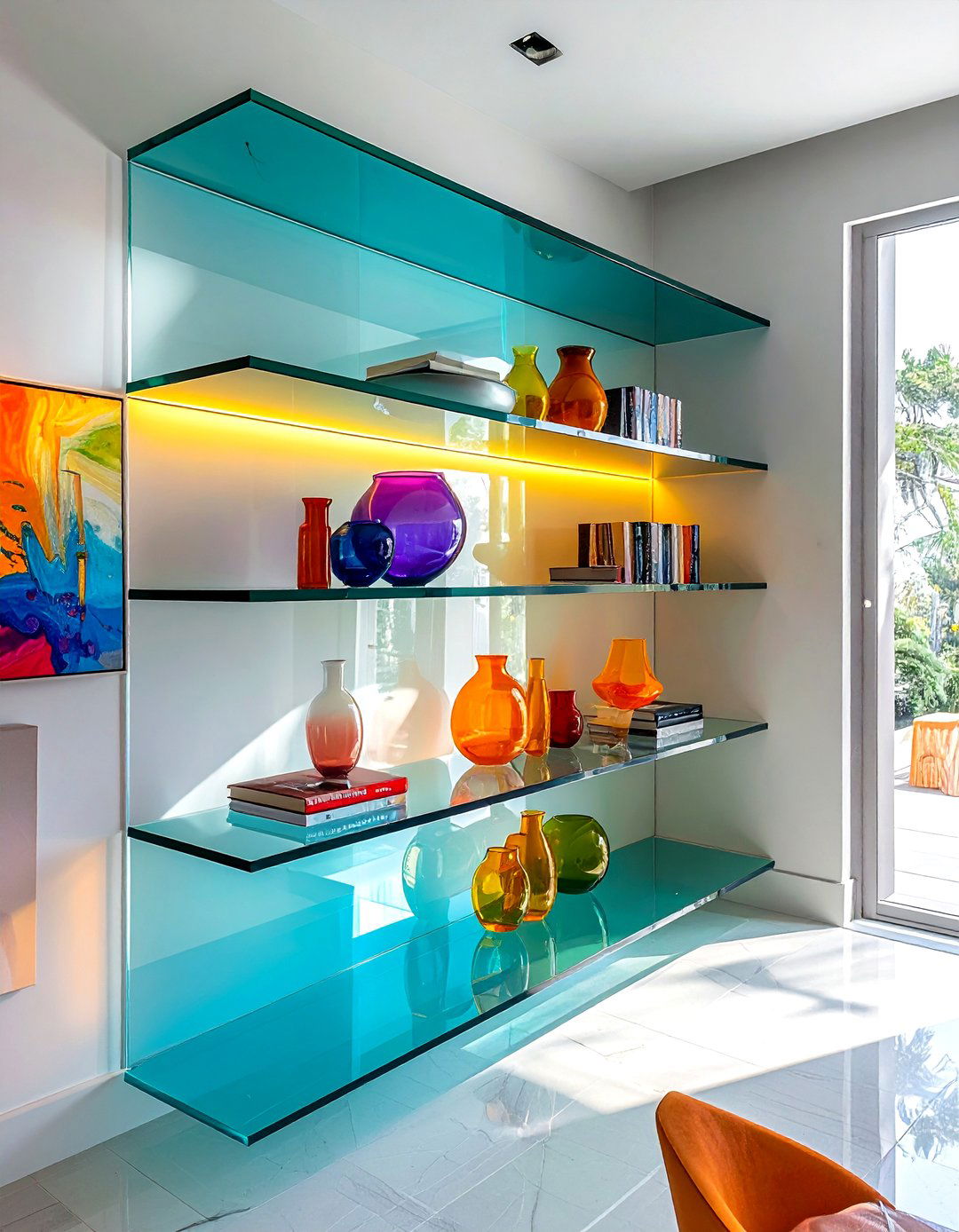 Acrylic Corner Floating Shelves - 30 dining room corner shelving ideas