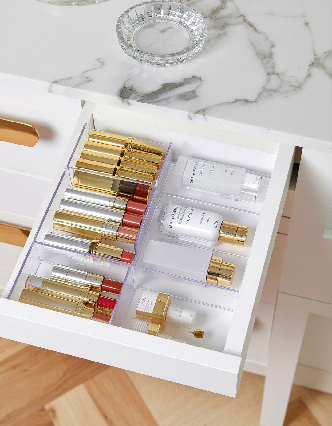 Acrylic Drawer Dividers - 30 bathroom drawer organizer ideas