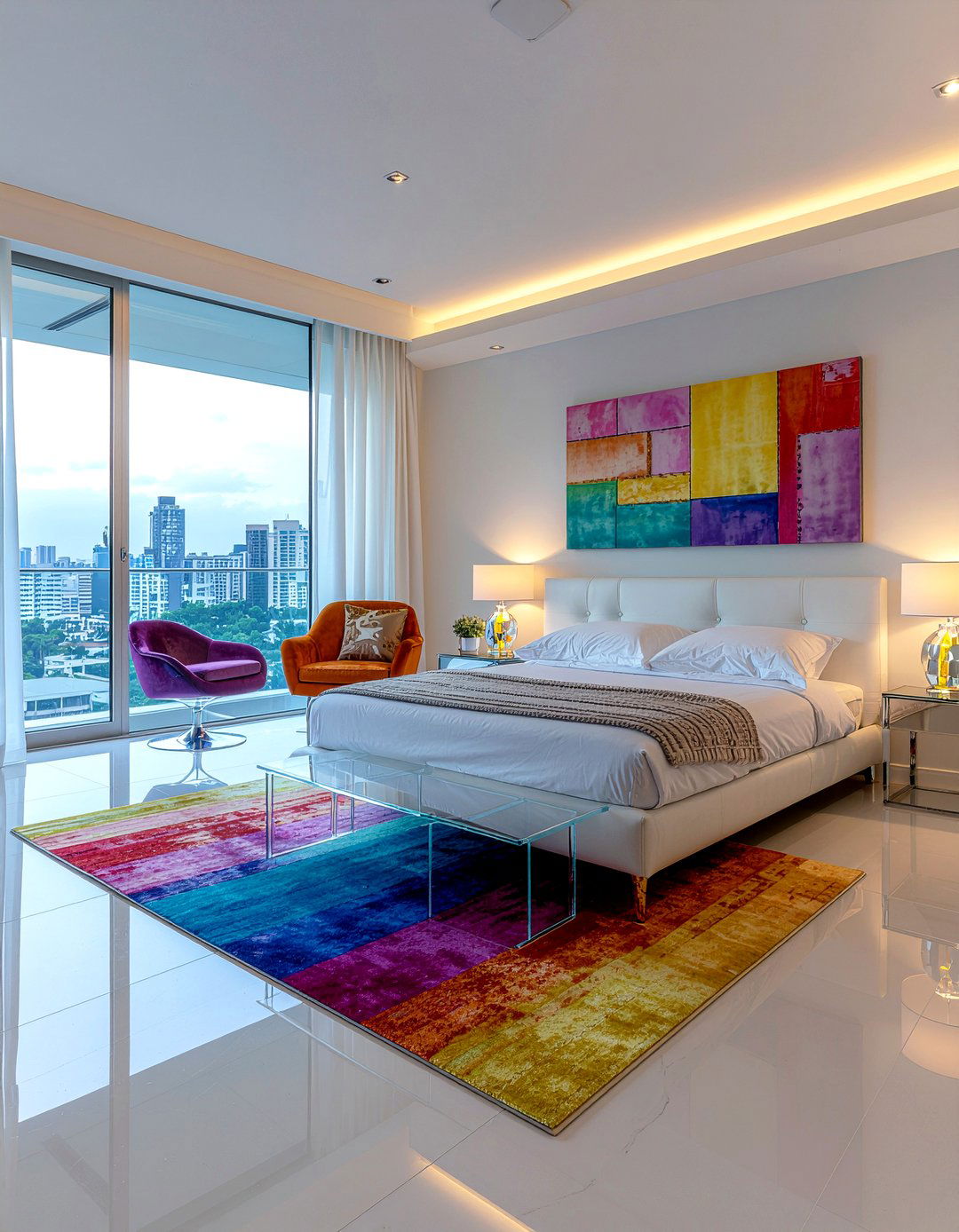 Acrylic Furniture Bedroom - 30 modern glam bedroom ideas