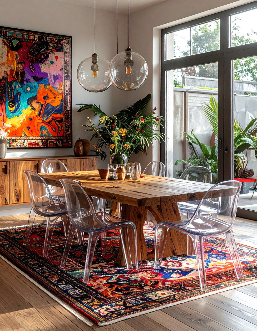 Acrylic Ghost Chair Set - 30 dining room furniture ideas