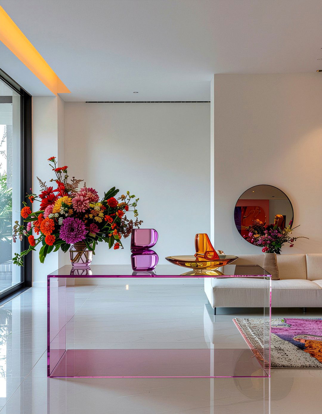 Acrylic Ghost Console - 30 living room console table ideas